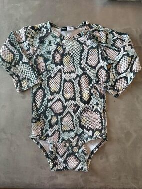 Molo Multicolor Snake-Scale Long Sleeve Bodysuit